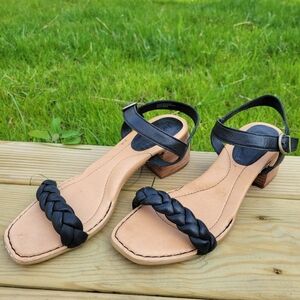 Black and Tan Leather Sandals